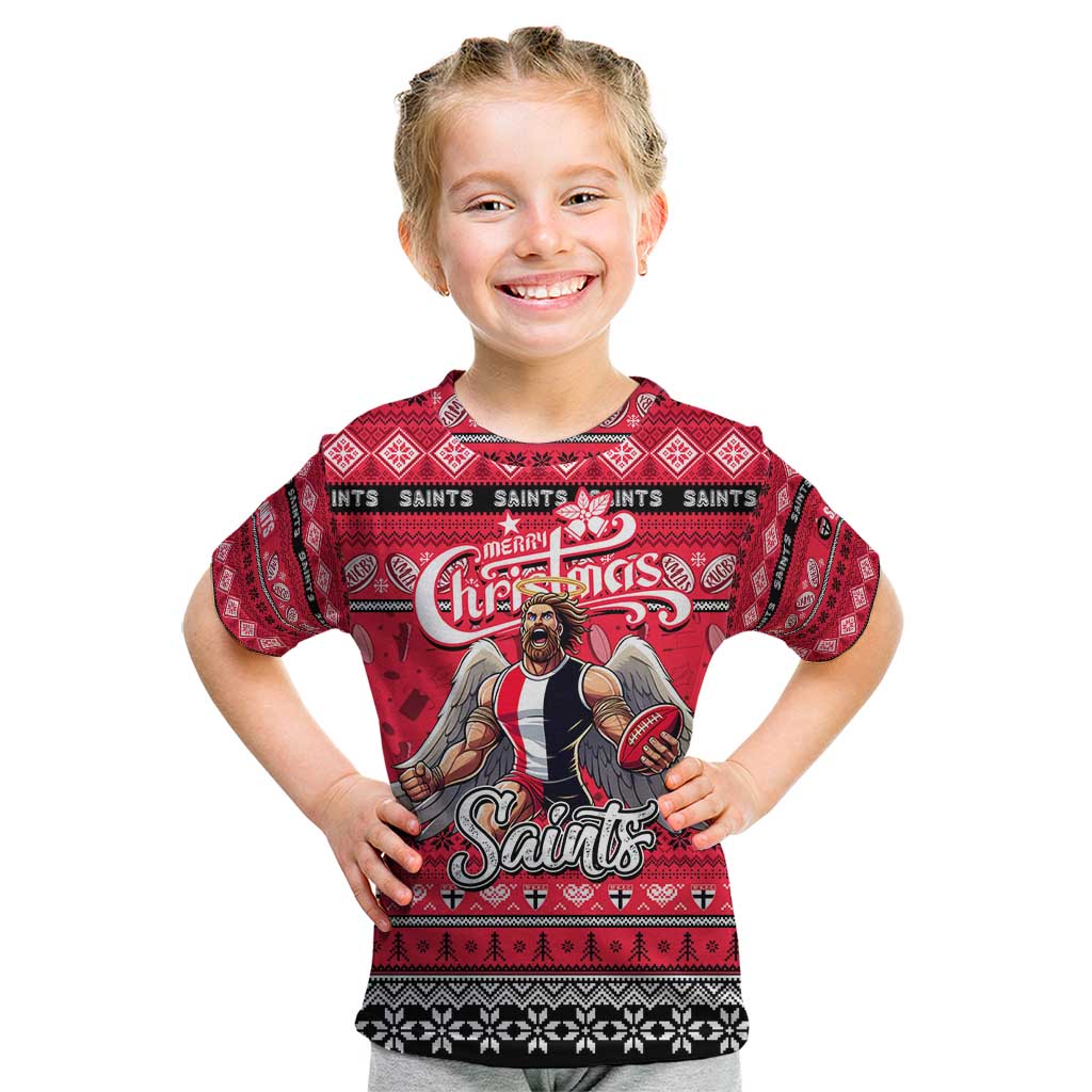 Personalized Saints Rugby Xmas Kid T Shirt Australia AFL Mascot