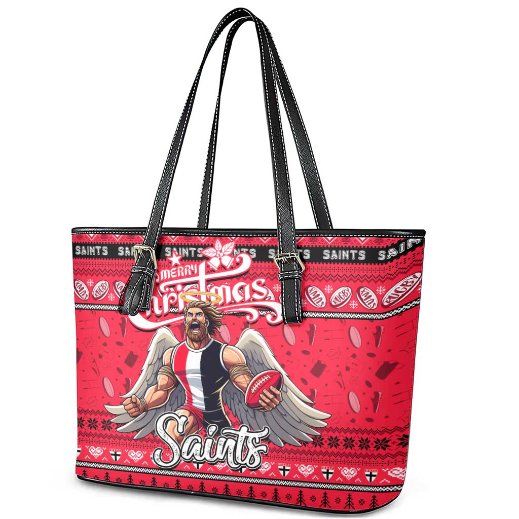 Saints Football Xmas Leather Tote Bag Australia AFL Mascot