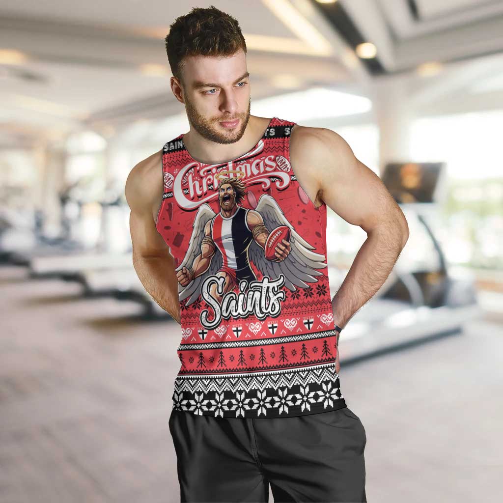 Personalized Saints Rugby Xmas Men Tank Top Australia AFL Mascot