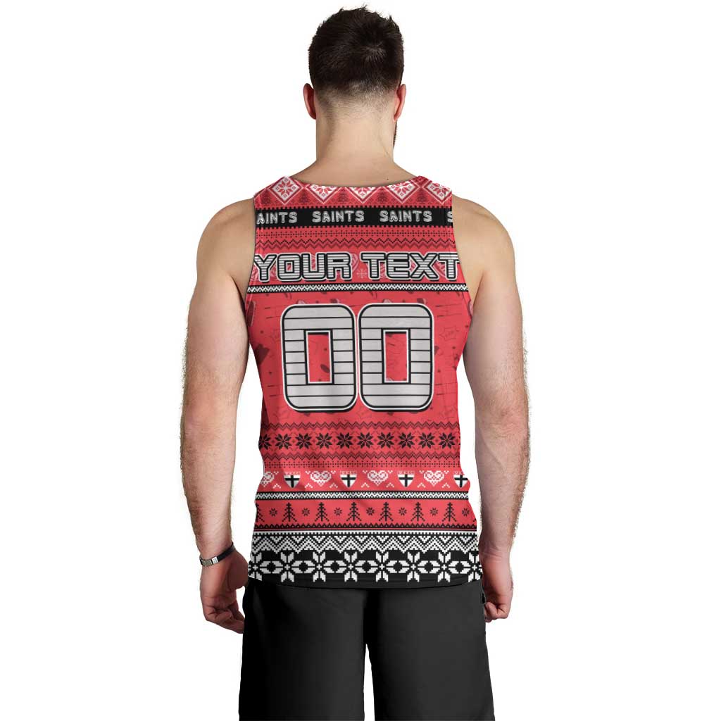 Personalized Saints Rugby Xmas Men Tank Top Australia AFL Mascot