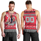 Personalized Saints Rugby Xmas Men Tank Top Australia AFL Mascot