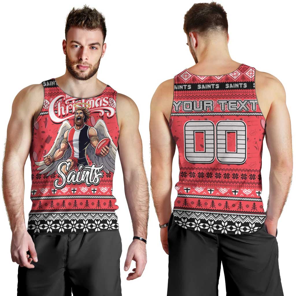 Personalized Saints Rugby Xmas Men Tank Top Australia AFL Mascot
