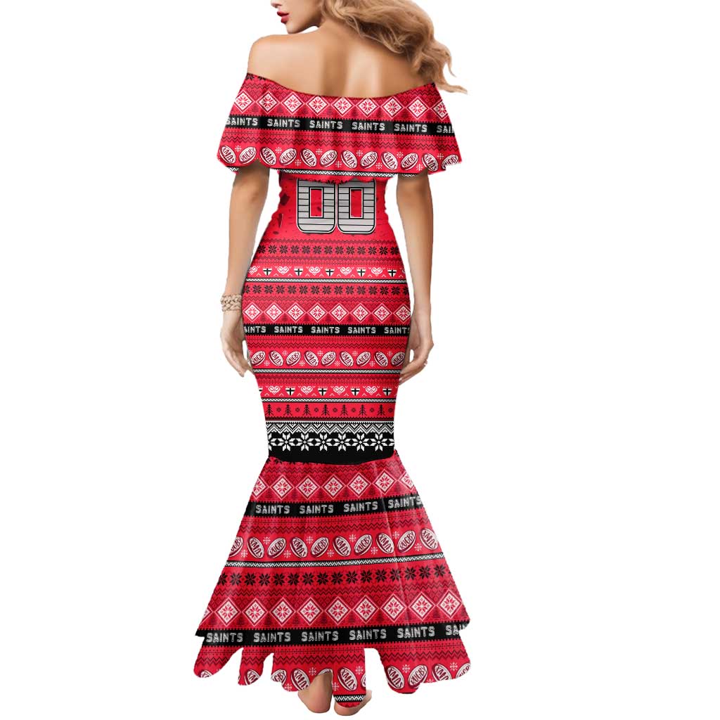 Personalized Saints Rugby Xmas Mermaid Dress Australia AFL Mascot