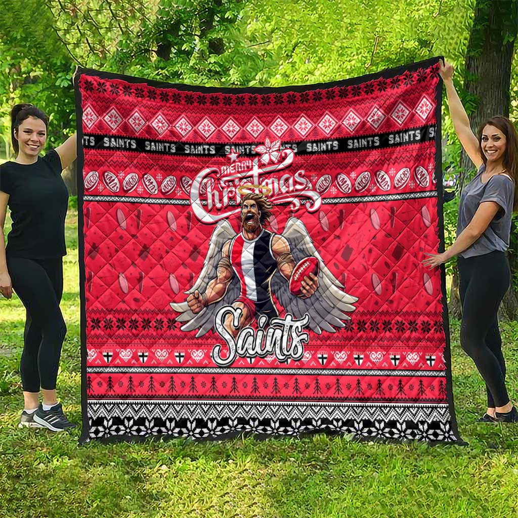 Saints Football Xmas Quilt Australia AFL Mascot