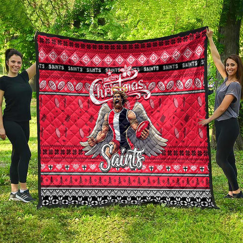 Saints Football Xmas Quilt Australia AFL Mascot