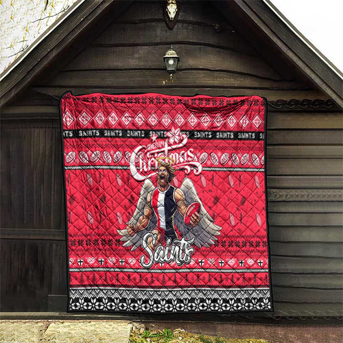 Saints Football Xmas Quilt Australia AFL Mascot