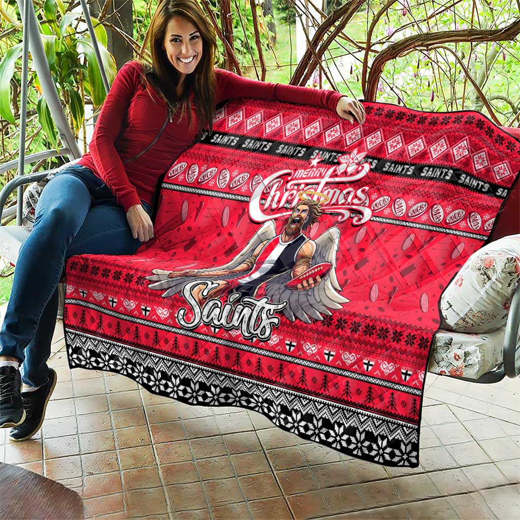 Saints Football Xmas Quilt Australia AFL Mascot