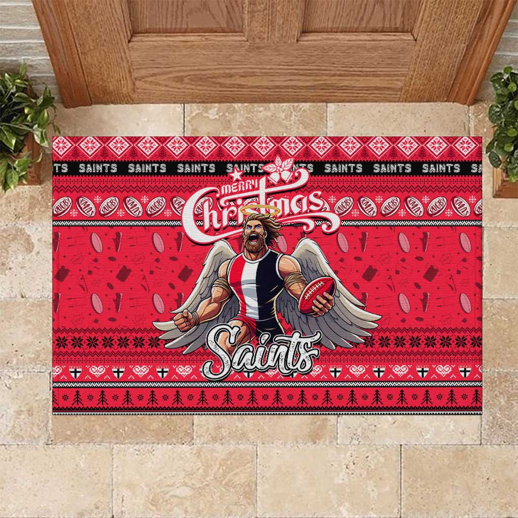 Saints Football Xmas Rubber Doormat Australia AFL Mascot