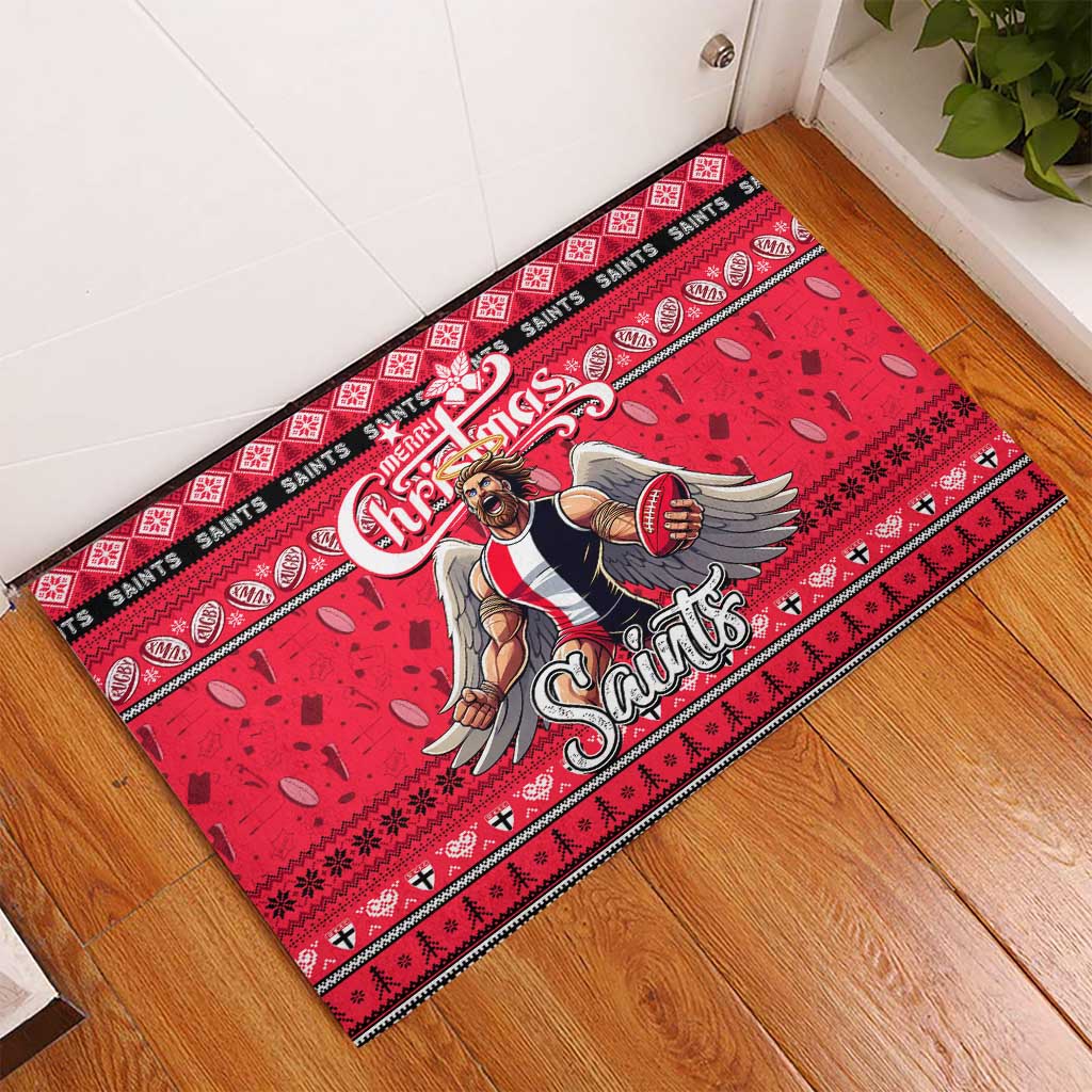 Saints Football Xmas Rubber Doormat Australia AFL Mascot