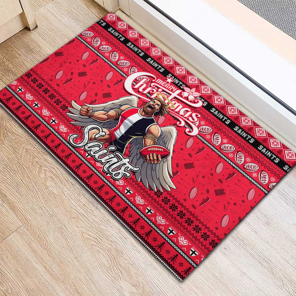 Saints Football Xmas Rubber Doormat Australia AFL Mascot