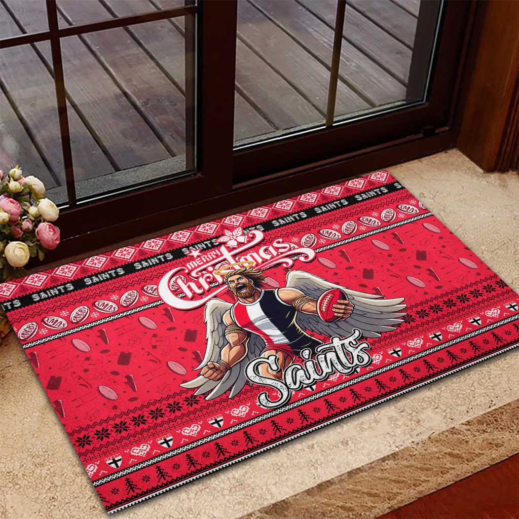 Saints Football Xmas Rubber Doormat Australia AFL Mascot