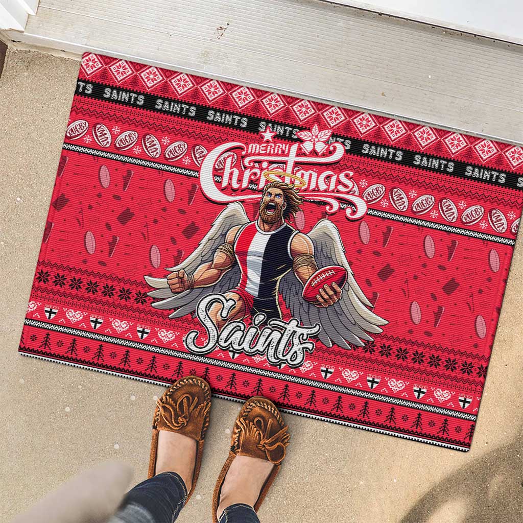 Saints Football Xmas Rubber Doormat Australia AFL Mascot