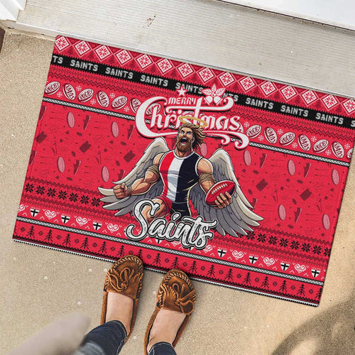Saints Football Xmas Rubber Doormat Australia AFL Mascot