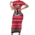 Personalized Saints Rugby Xmas Short Sleeve Bodycon Dress Australia AFL Mascot