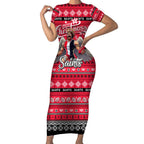Personalized Saints Rugby Xmas Short Sleeve Bodycon Dress Australia AFL Mascot