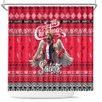 Saints Football Xmas Shower Curtain Australia AFL Mascot