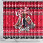 Saints Football Xmas Shower Curtain Australia AFL Mascot
