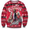 Personalized Saints Rugby Xmas Sweatshirt Australia AFL Mascot