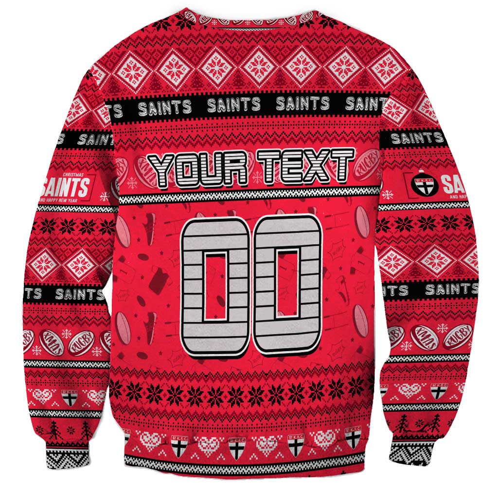 Personalized Saints Rugby Xmas Sweatshirt Australia AFL Mascot