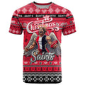 Personalized Saints Rugby Xmas T Shirt Australia AFL Mascot