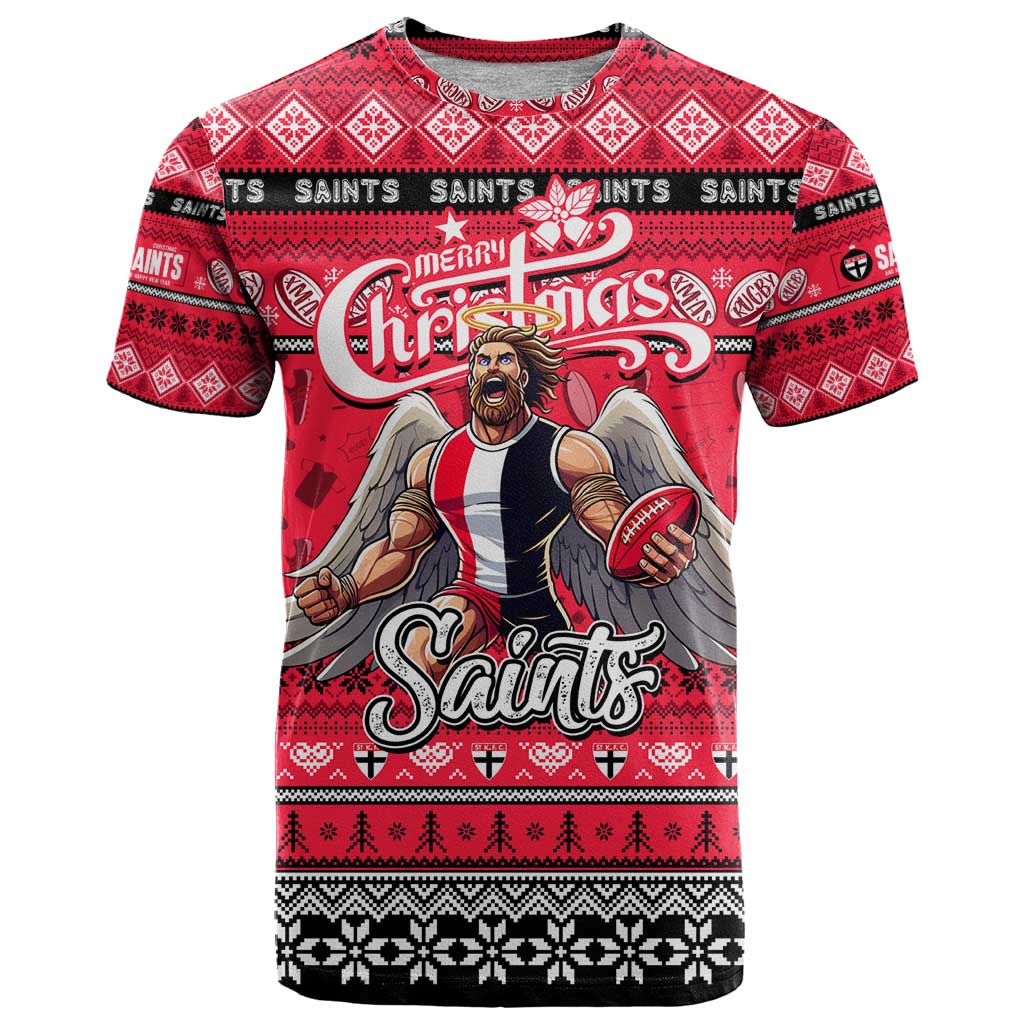 Personalized Saints Rugby Xmas T Shirt Australia AFL Mascot