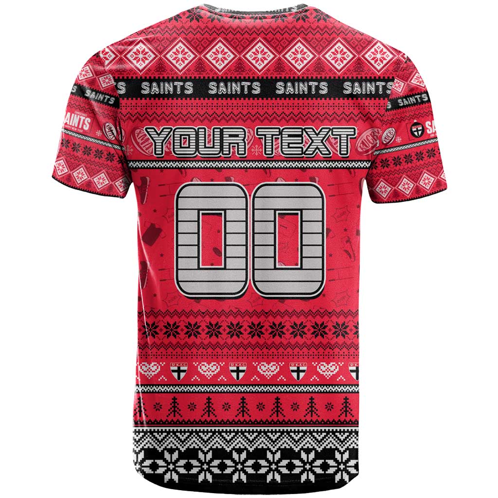 Personalized Saints Rugby Xmas T Shirt Australia AFL Mascot