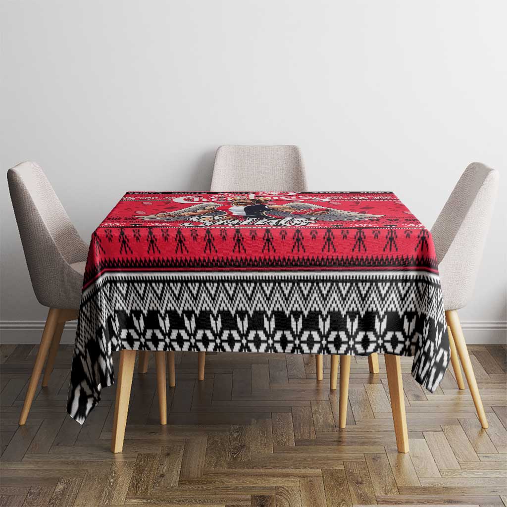 Saints Football Xmas Tablecloth Australia AFL Mascot
