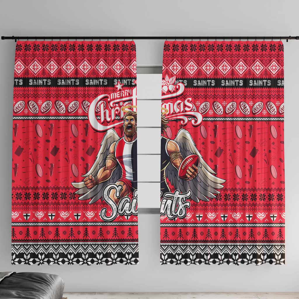Saints Football Xmas Window Curtain Australia AFL Mascot