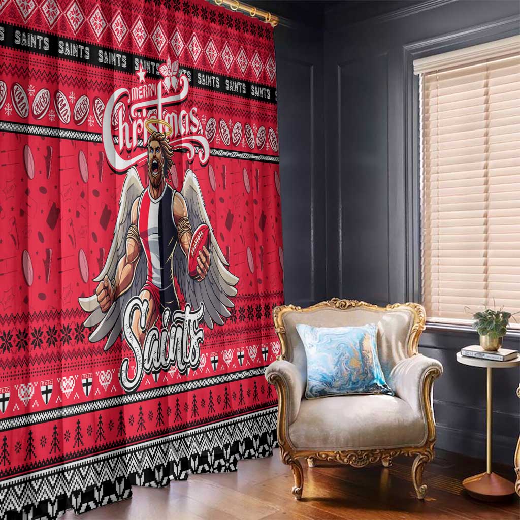 Saints Football Xmas Window Curtain Australia AFL Mascot