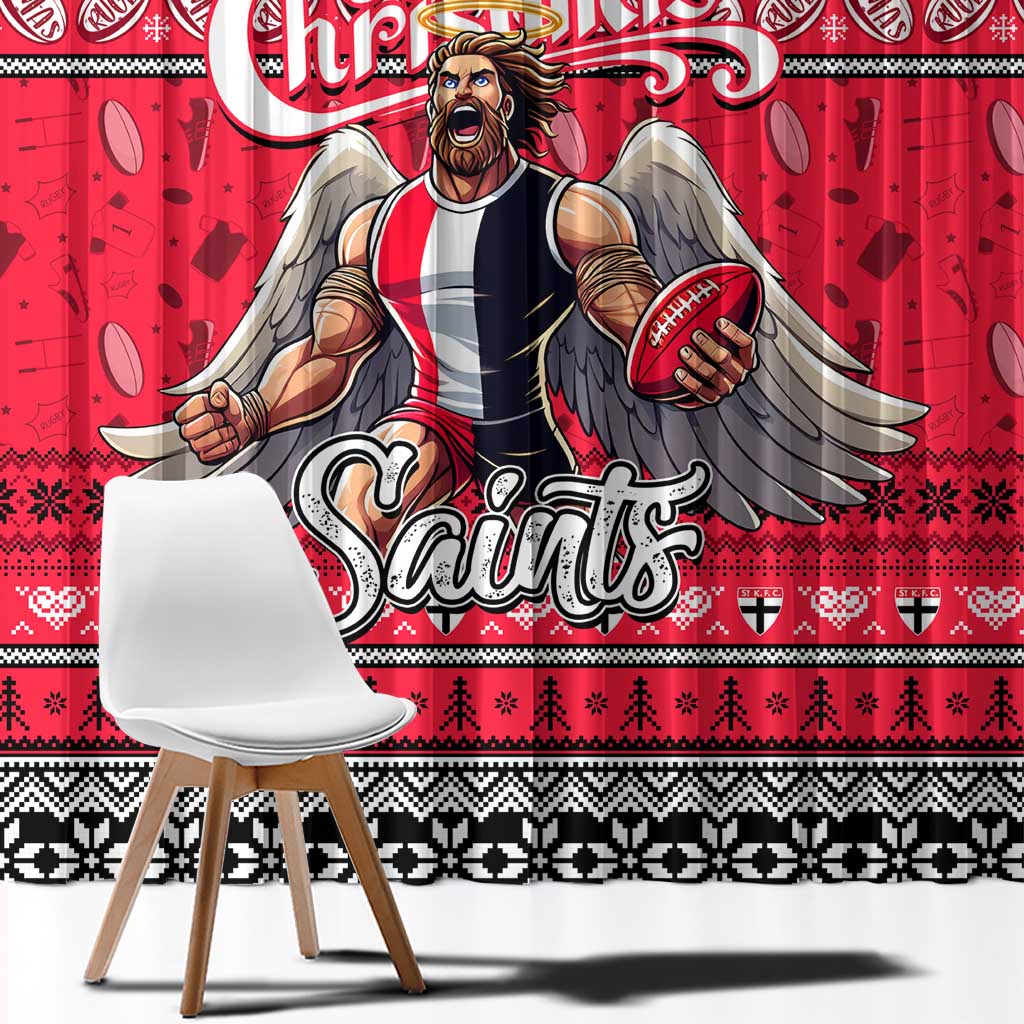Saints Football Xmas Window Curtain Australia AFL Mascot