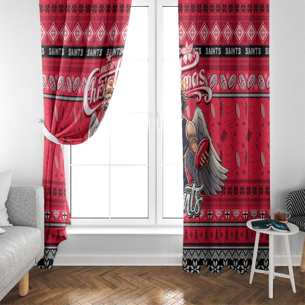 Saints Football Xmas Window Curtain Australia AFL Mascot