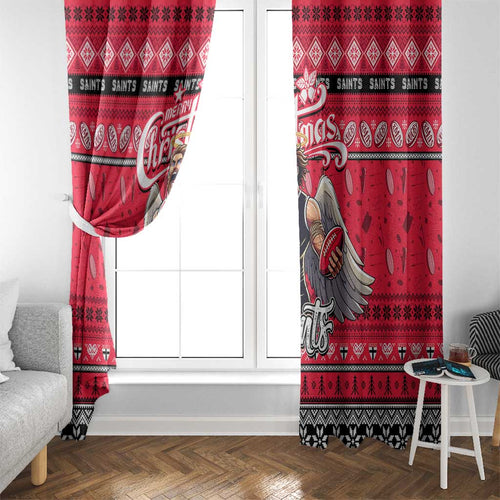 Saints Football Xmas Window Curtain Australia AFL Mascot