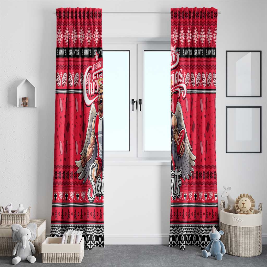 Saints Football Xmas Window Curtain Australia AFL Mascot