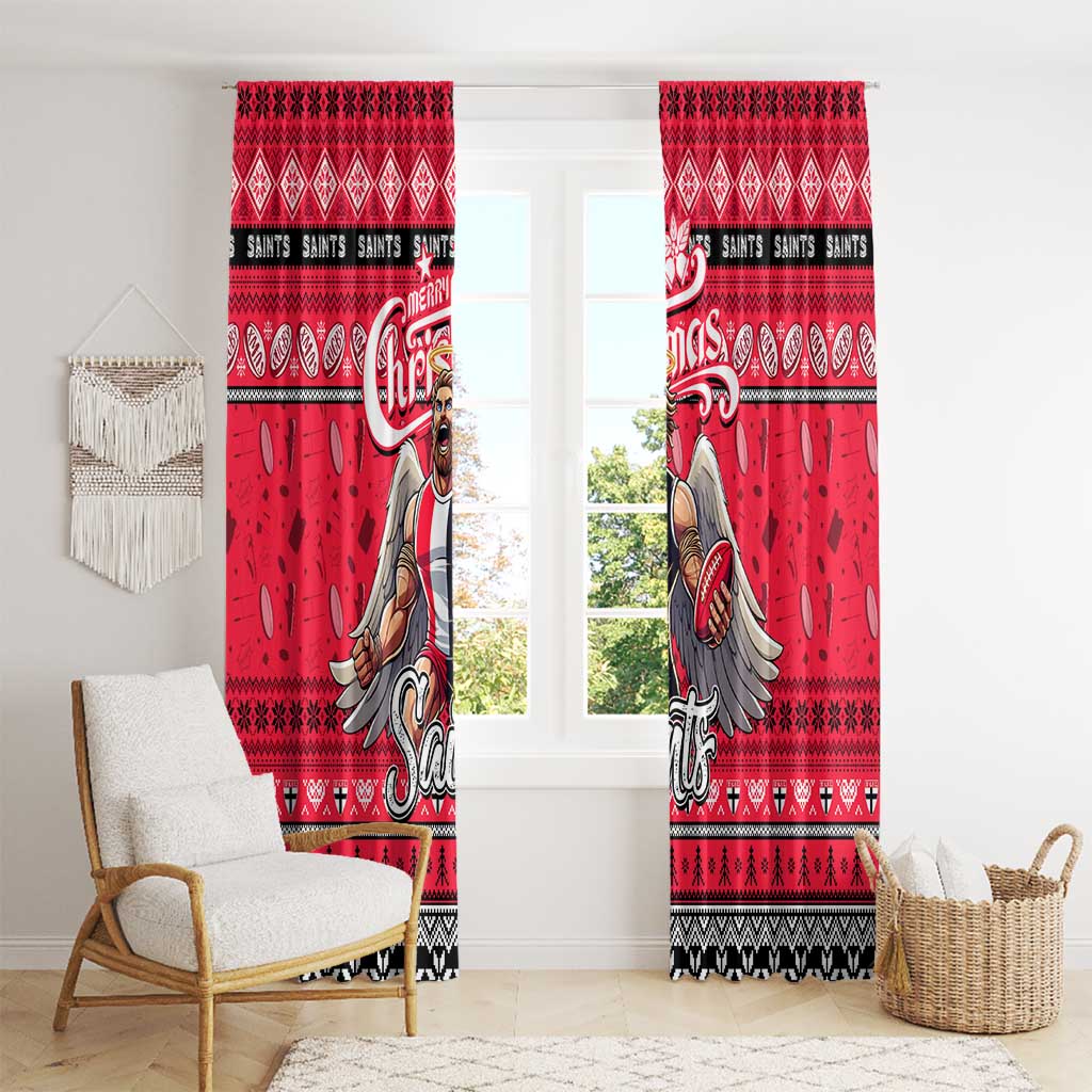 Saints Football Xmas Window Curtain Australia AFL Mascot