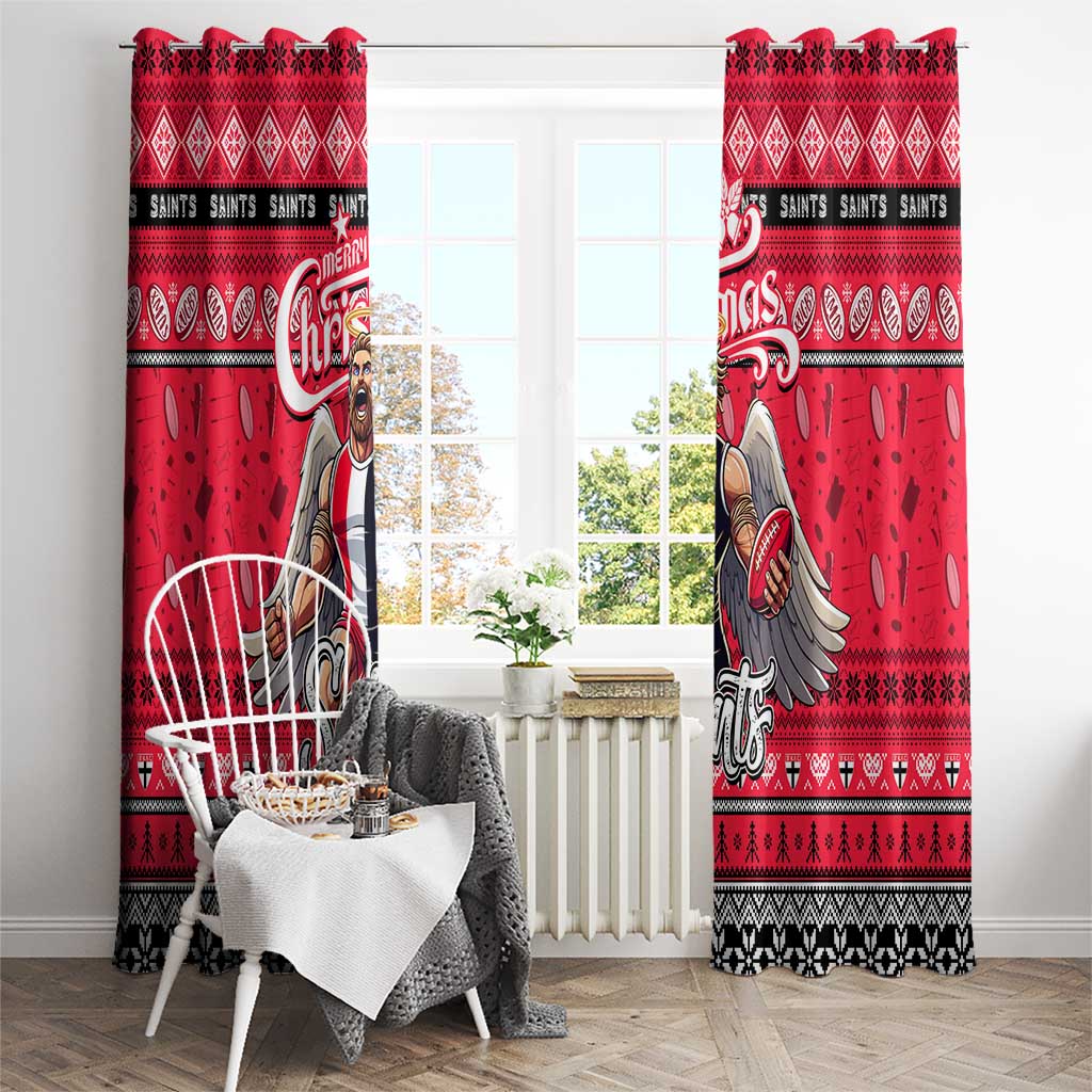 Saints Football Xmas Window Curtain Australia AFL Mascot