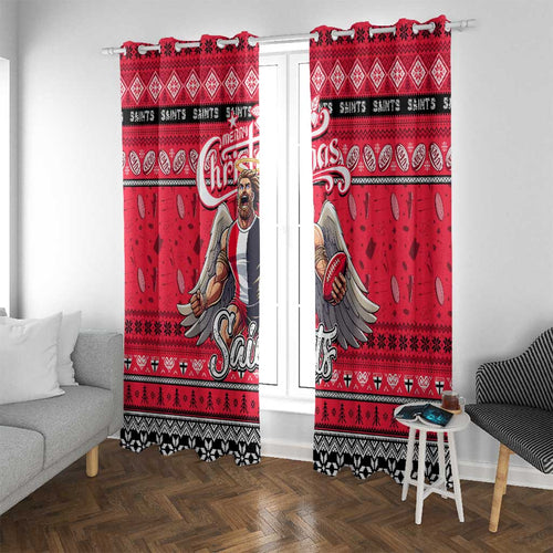 Saints Football Xmas Window Curtain Australia AFL Mascot