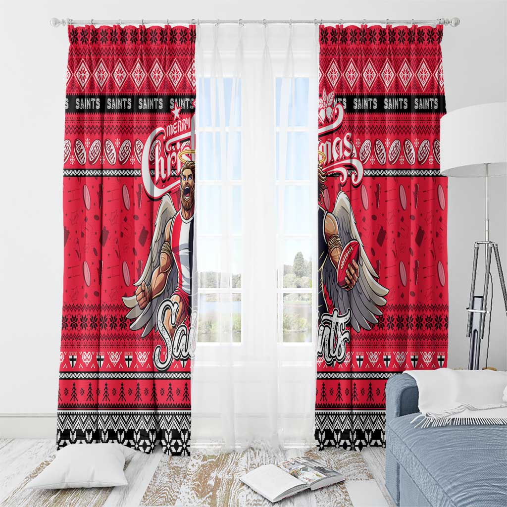 Saints Football Xmas Window Curtain Australia AFL Mascot