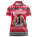 Personalized Saints Rugby Xmas Women Polo Shirt Australia AFL Mascot