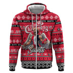 Personalized Saints Rugby Xmas Zip Hoodie Australia AFL Mascot