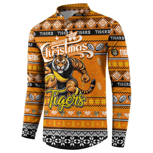 Personalized Tigers Rugby Xmas Button Sweatshirt Australia AFL Mascot