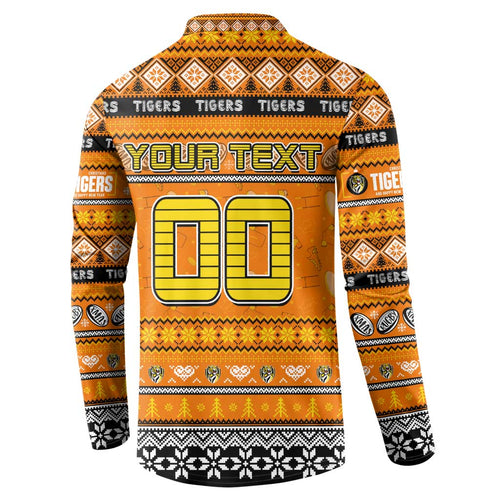 Personalized Tigers Rugby Xmas Button Sweatshirt Australia AFL Mascot