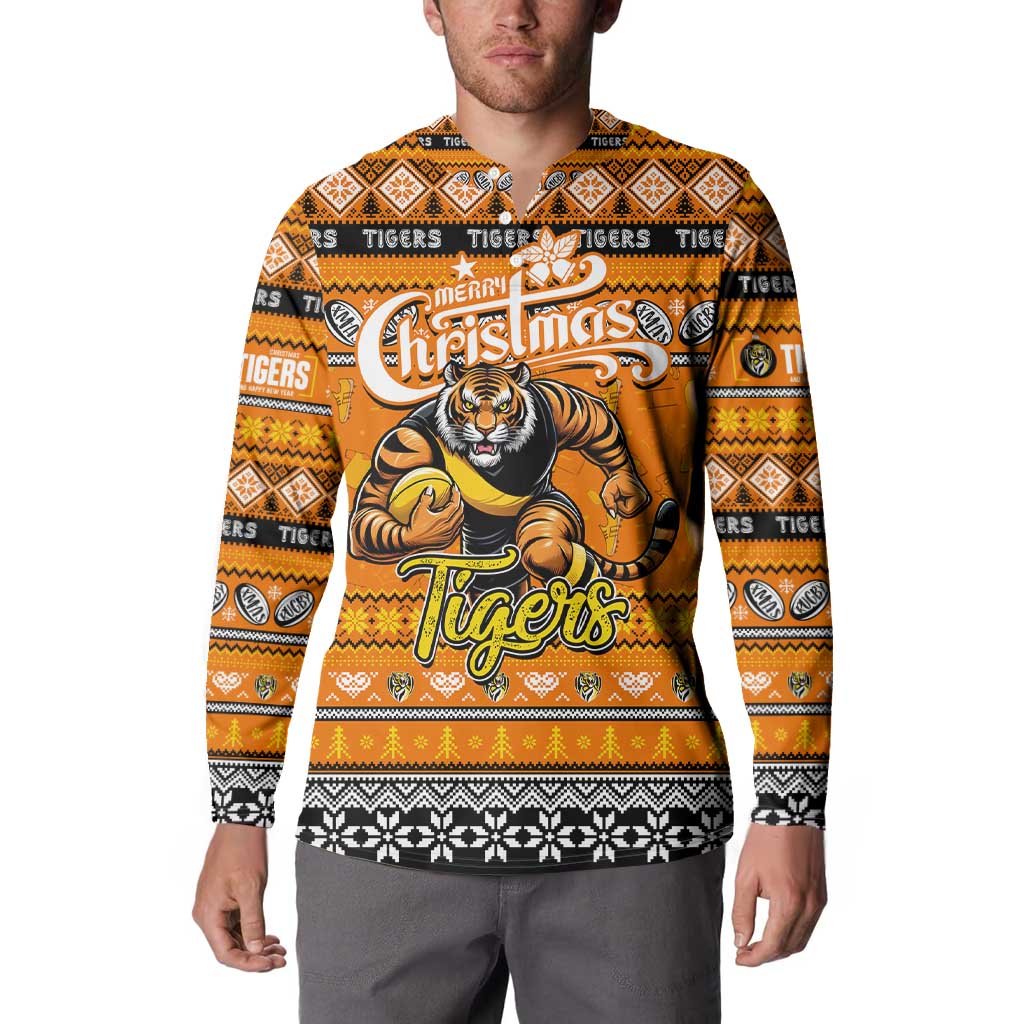 Personalized Tigers Rugby Xmas Button Sweatshirt Australia AFL Mascot