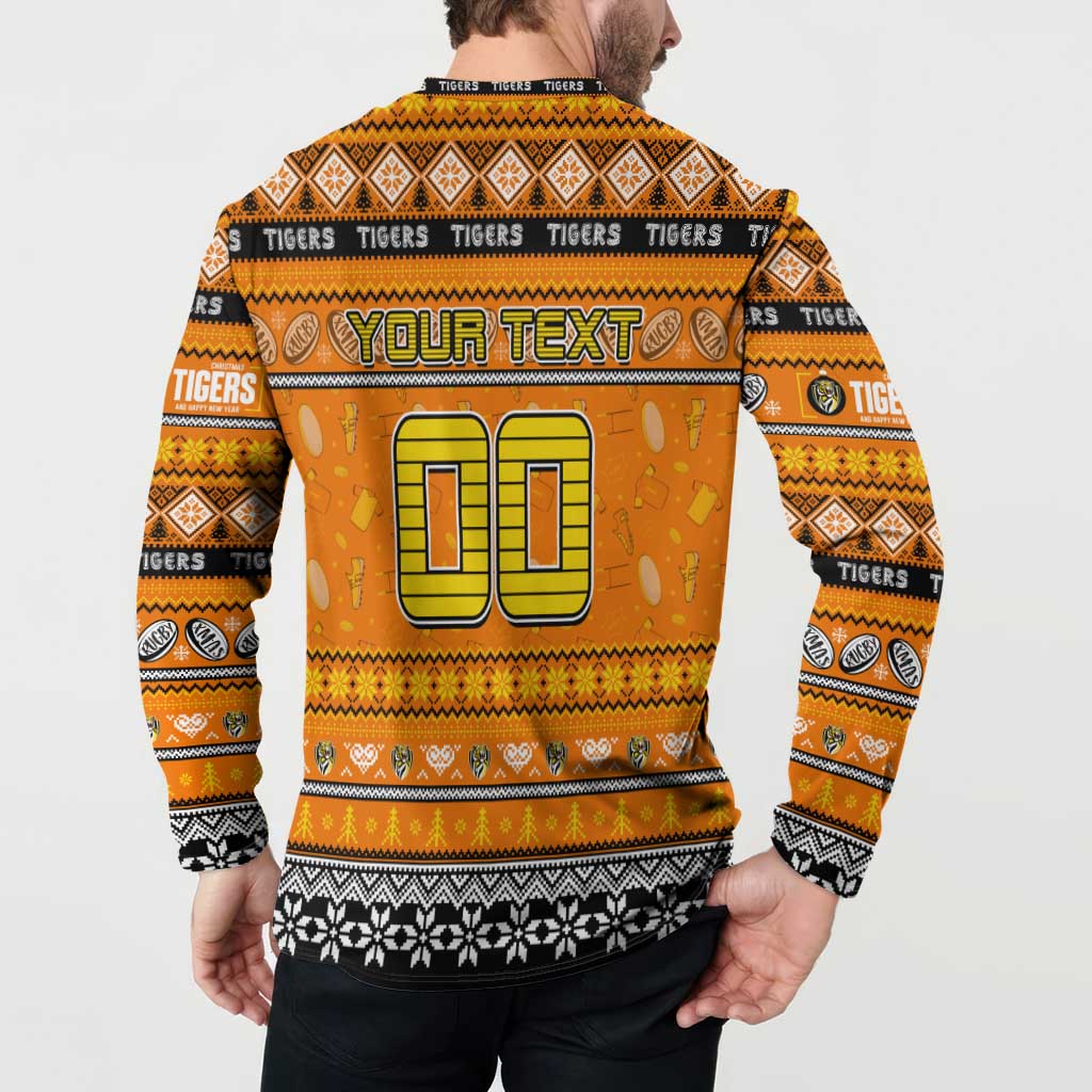 Personalized Tigers Rugby Xmas Button Sweatshirt Australia AFL Mascot