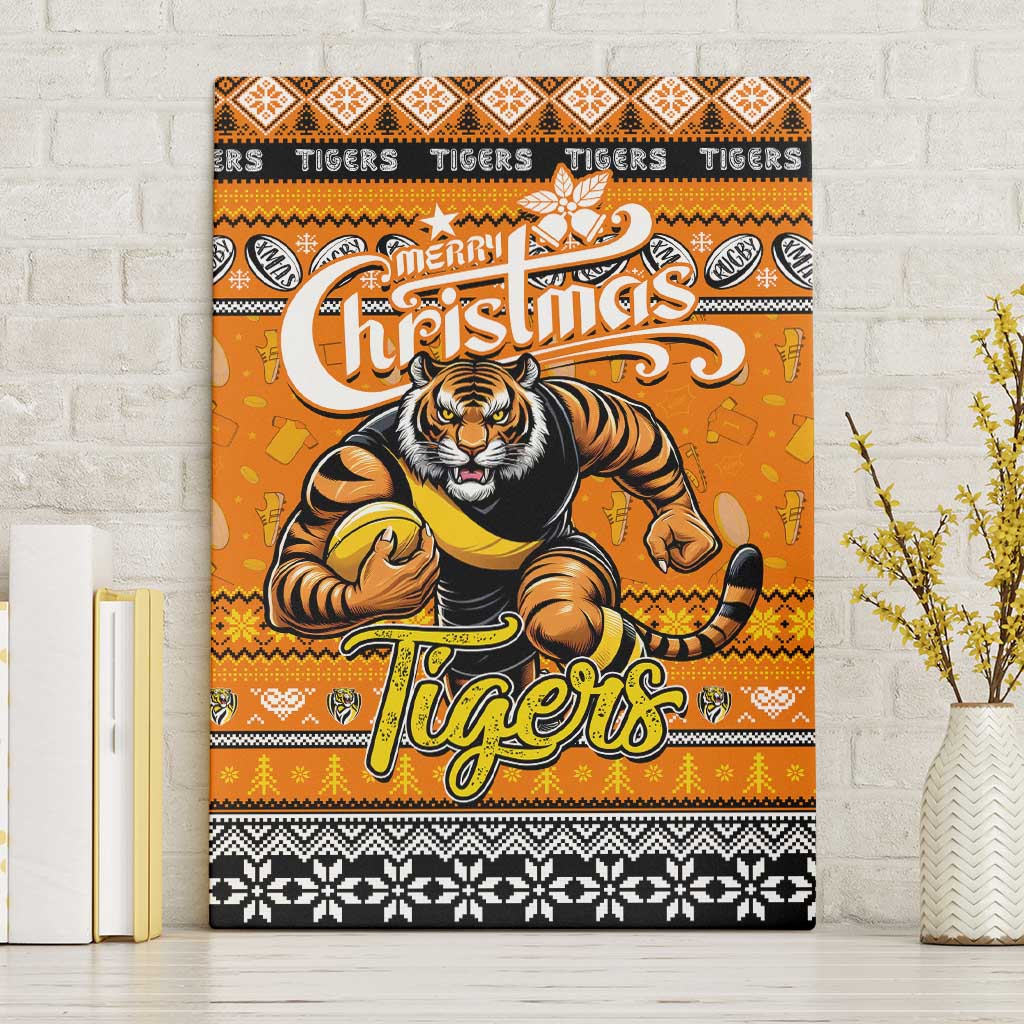 Tigers Football Xmas Canvas Wall Art Australia AFL Mascot