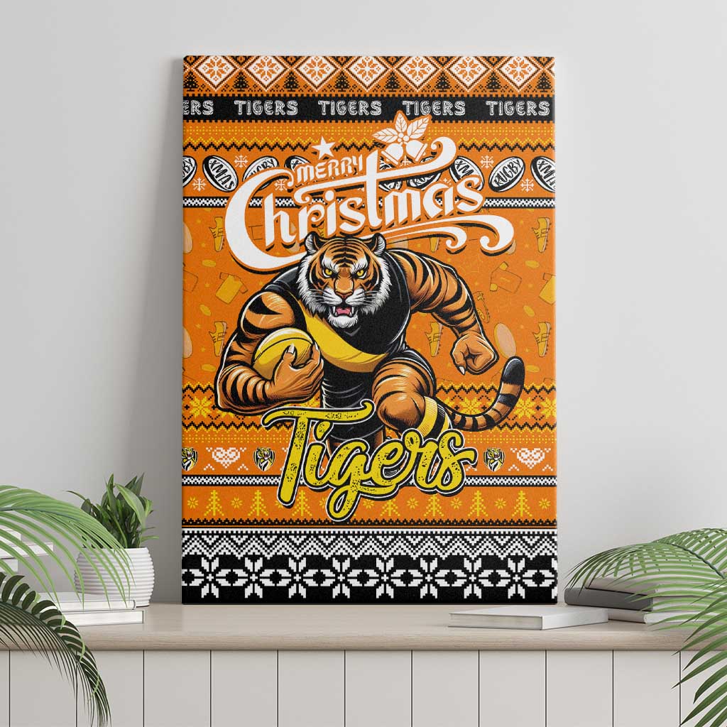 Tigers Football Xmas Canvas Wall Art Australia AFL Mascot