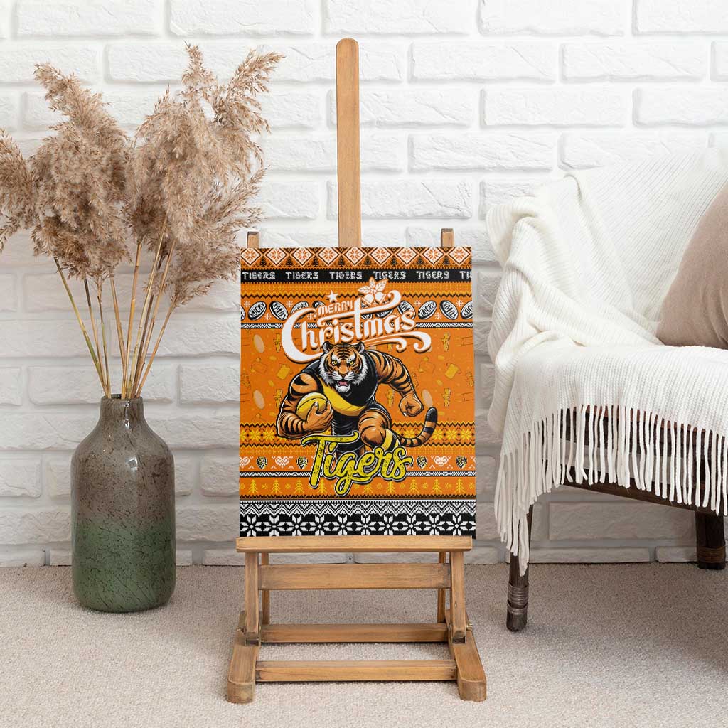 Tigers Football Xmas Canvas Wall Art Australia AFL Mascot