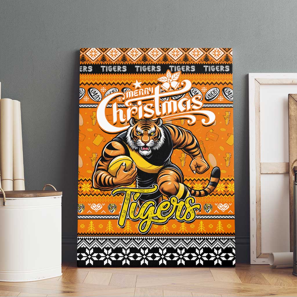 Tigers Football Xmas Canvas Wall Art Australia AFL Mascot