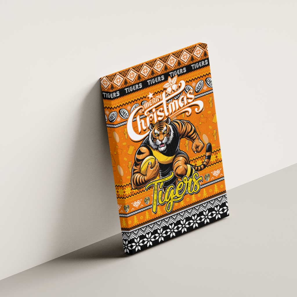 Tigers Football Xmas Canvas Wall Art Australia AFL Mascot