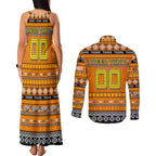 Personalized Tigers Rugby Xmas Couples Matching Tank Maxi Dress and Long Sleeve Button Shirt Australia AFL Mascot