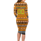 Personalized Tigers Rugby Xmas Family Matching Long Sleeve Bodycon Dress and Hawaiian Shirt Australia AFL Mascot
